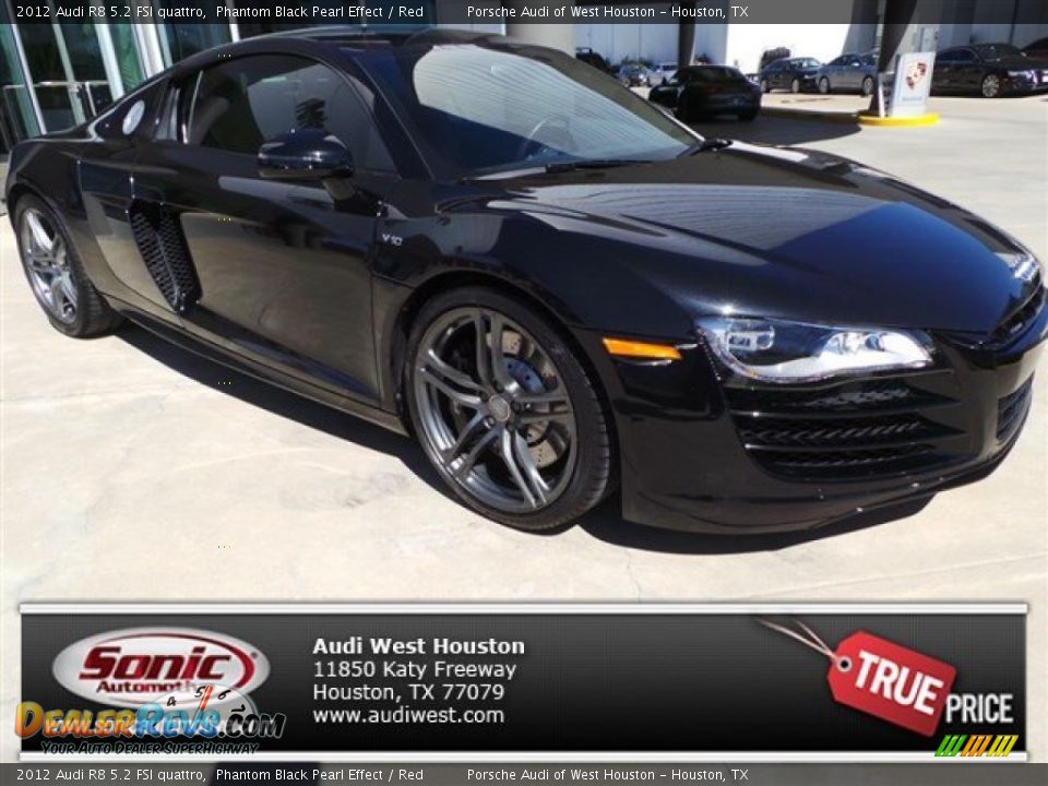 2012 Audi R8 5.2 FSI quattro Phantom Black Pearl Effect / Red Photo #1