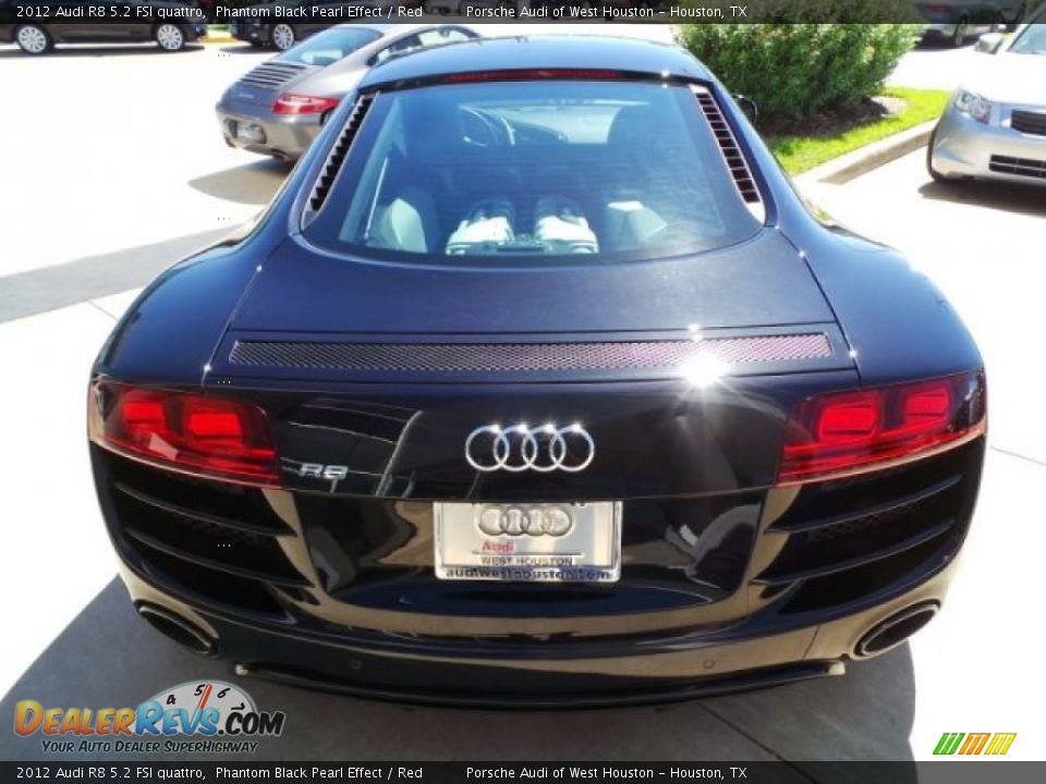 2012 Audi R8 5.2 FSI quattro Phantom Black Pearl Effect / Red Photo #6