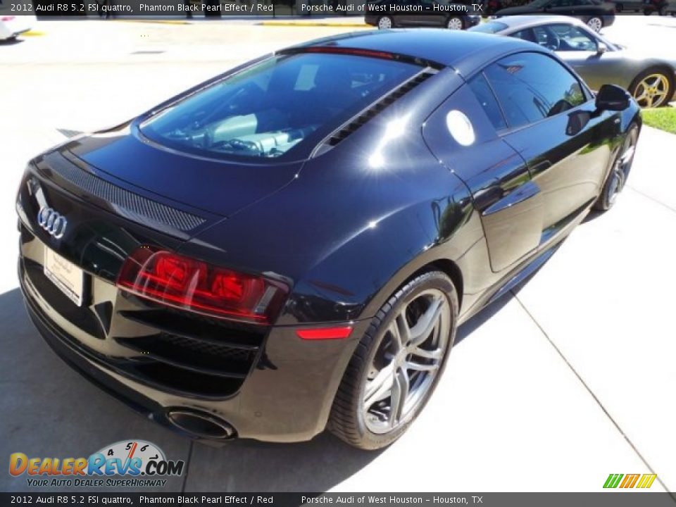 2012 Audi R8 5.2 FSI quattro Phantom Black Pearl Effect / Red Photo #7