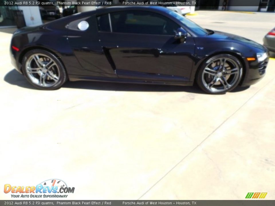 2012 Audi R8 5.2 FSI quattro Phantom Black Pearl Effect / Red Photo #8