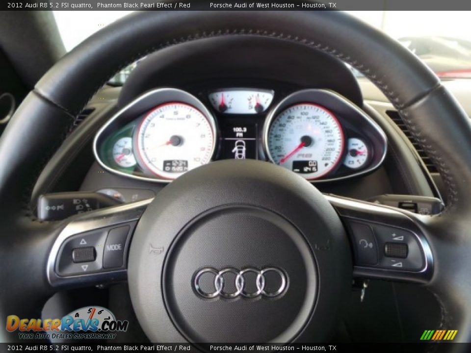 2012 Audi R8 5.2 FSI quattro Phantom Black Pearl Effect / Red Photo #28
