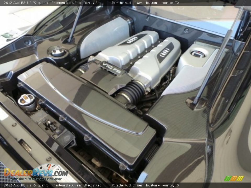 2012 Audi R8 5.2 FSI quattro Phantom Black Pearl Effect / Red Photo #31