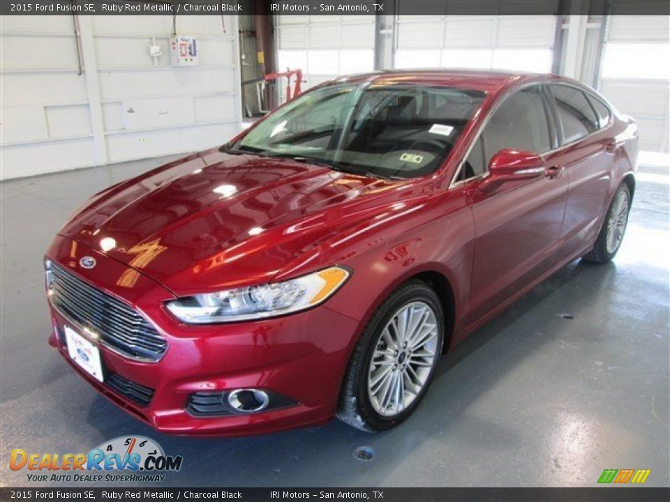 2015 Ford Fusion SE Ruby Red Metallic / Charcoal Black Photo #3