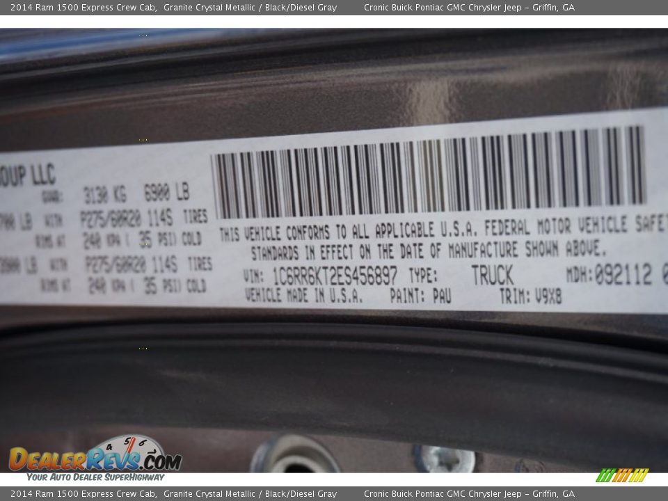 2014 Ram 1500 Express Crew Cab Granite Crystal Metallic / Black/Diesel Gray Photo #17