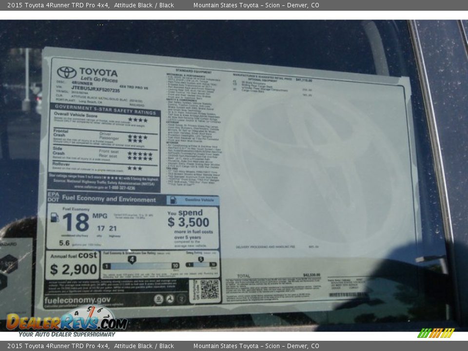 2015 Toyota 4Runner TRD Pro 4x4 Attitude Black / Black Photo #15