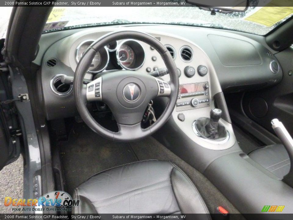 Ebony Interior - 2008 Pontiac Solstice GXP Roadster Photo #14