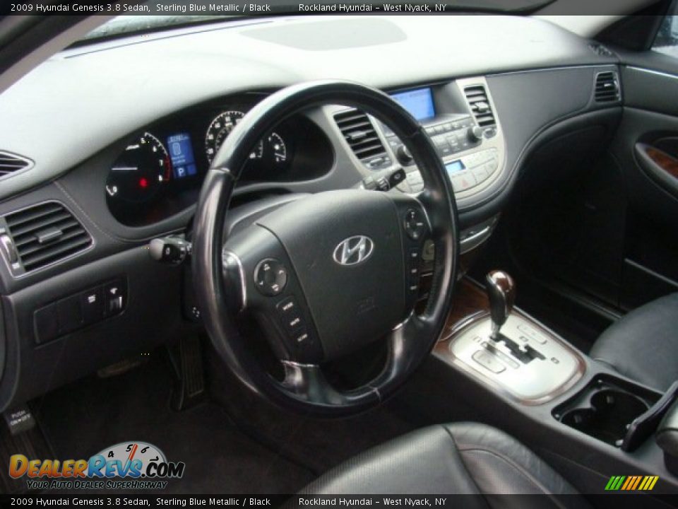 2009 Hyundai Genesis 3.8 Sedan Sterling Blue Metallic / Black Photo #9