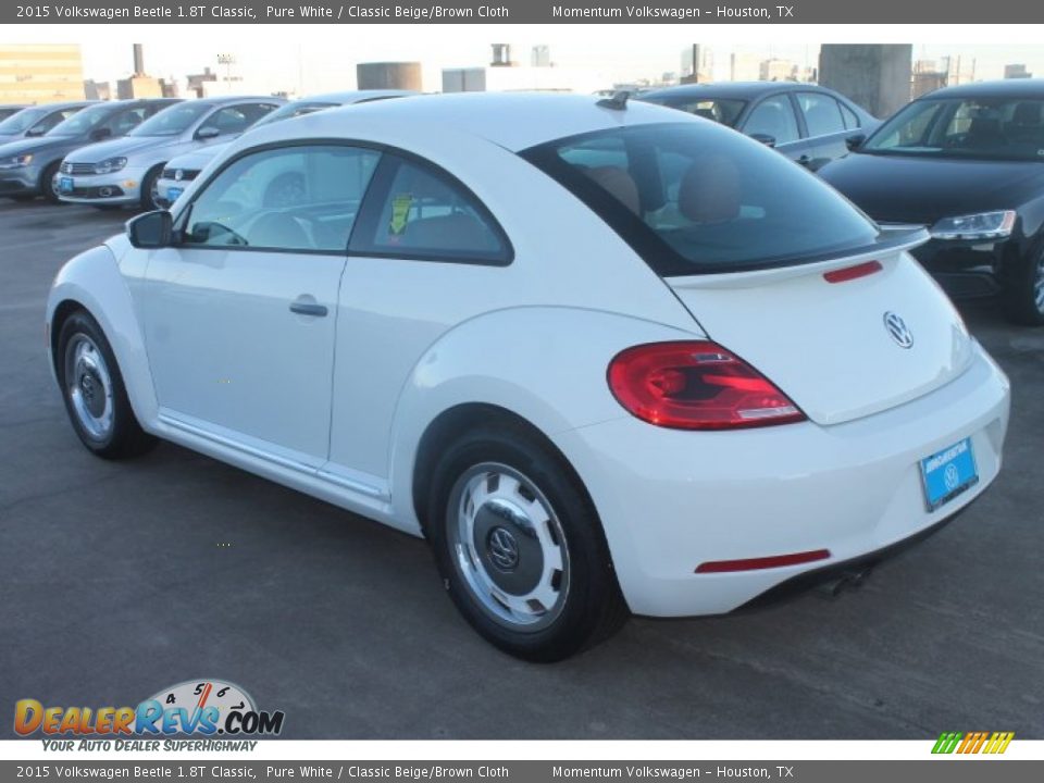 2015 Volkswagen Beetle 1.8T Classic Pure White / Classic Beige/Brown Cloth Photo #6