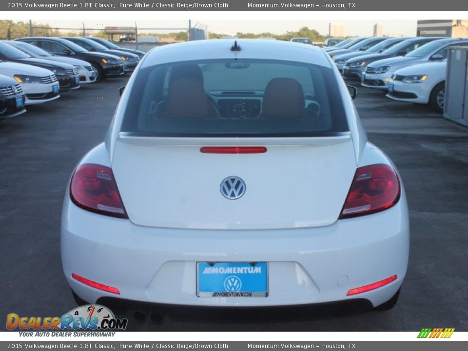 2015 Volkswagen Beetle 1.8T Classic Pure White / Classic Beige/Brown Cloth Photo #7