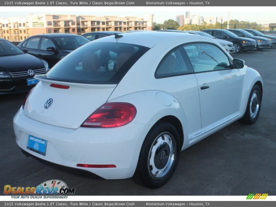 2015 Volkswagen Beetle 1.8T Classic Pure White / Classic Beige/Brown Cloth Photo #8