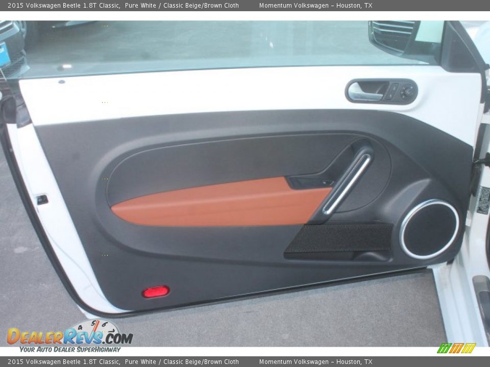 2015 Volkswagen Beetle 1.8T Classic Pure White / Classic Beige/Brown Cloth Photo #12
