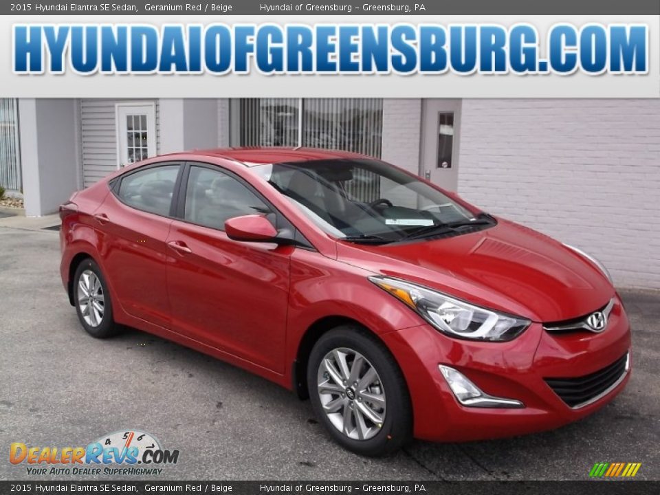 2015 Hyundai Elantra SE Sedan Geranium Red / Beige Photo #1