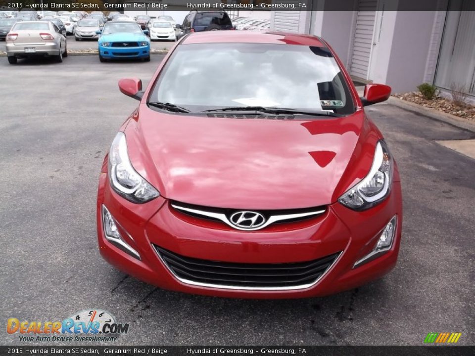 2015 Hyundai Elantra SE Sedan Geranium Red / Beige Photo #4