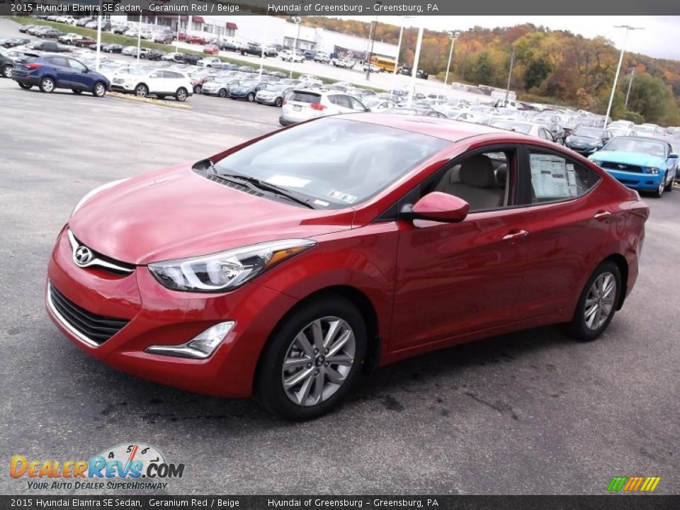 2015 Hyundai Elantra SE Sedan Geranium Red / Beige Photo #5