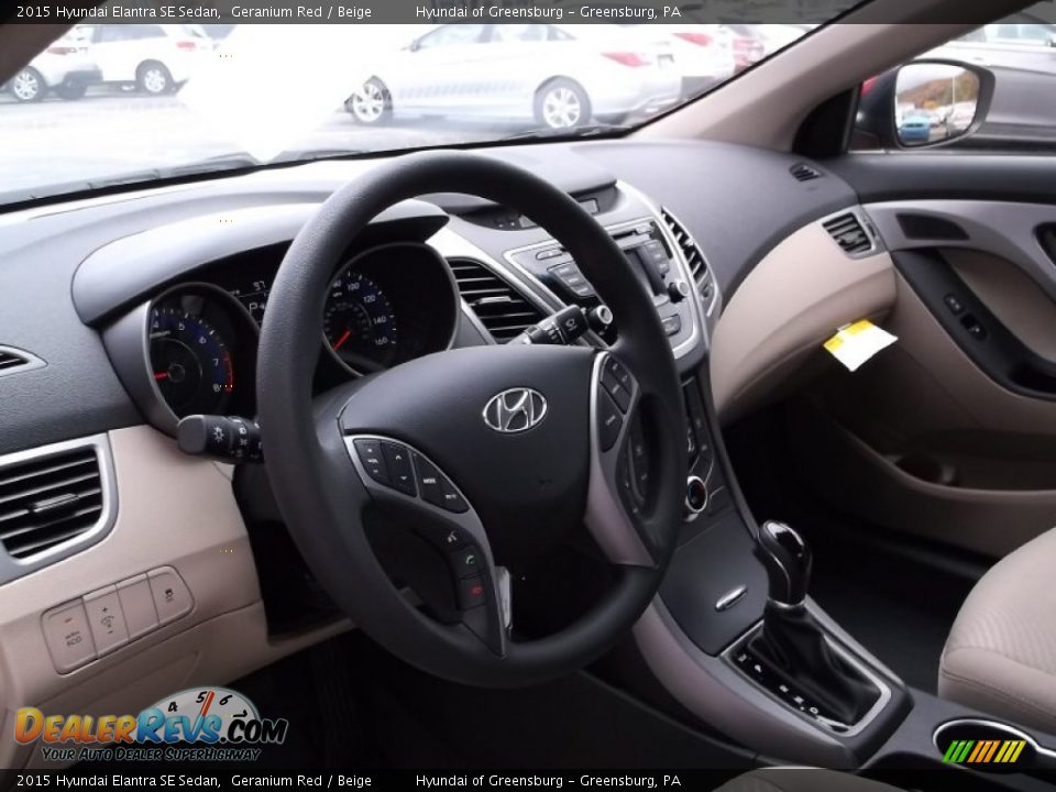2015 Hyundai Elantra SE Sedan Geranium Red / Beige Photo #7