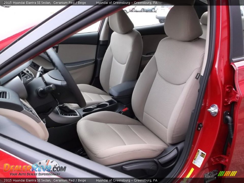 2015 Hyundai Elantra SE Sedan Geranium Red / Beige Photo #8