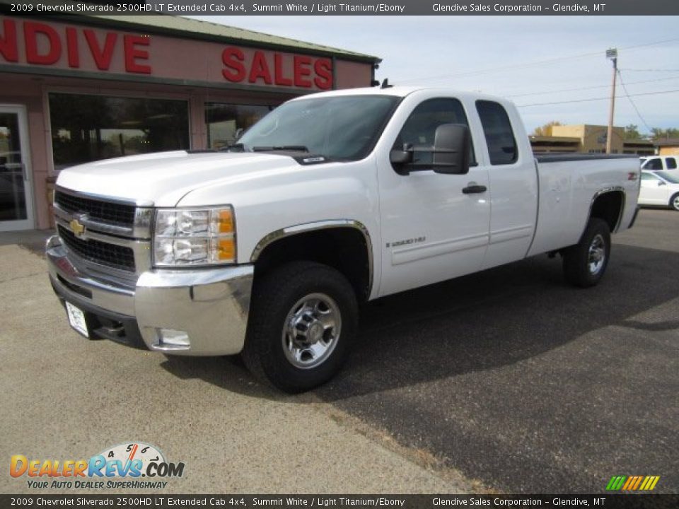 2009 Chevrolet Silverado 2500HD LT Extended Cab 4x4 Summit White / Light Titanium/Ebony Photo #1