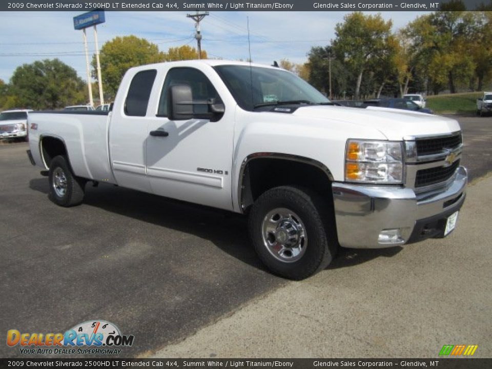 2009 Chevrolet Silverado 2500HD LT Extended Cab 4x4 Summit White / Light Titanium/Ebony Photo #2