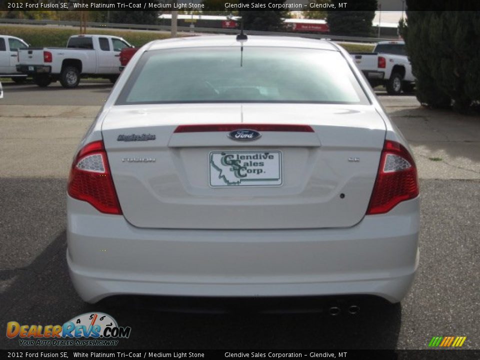 2012 Ford Fusion SE White Platinum Tri-Coat / Medium Light Stone Photo #23