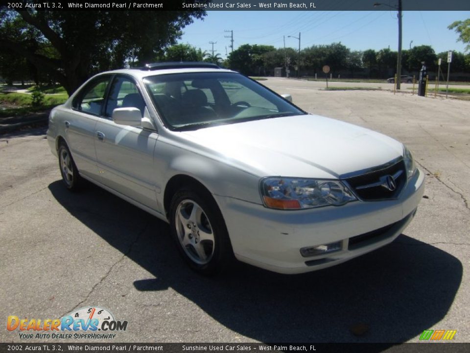 2002 Acura TL 3.2 White Diamond Pearl / Parchment Photo #6