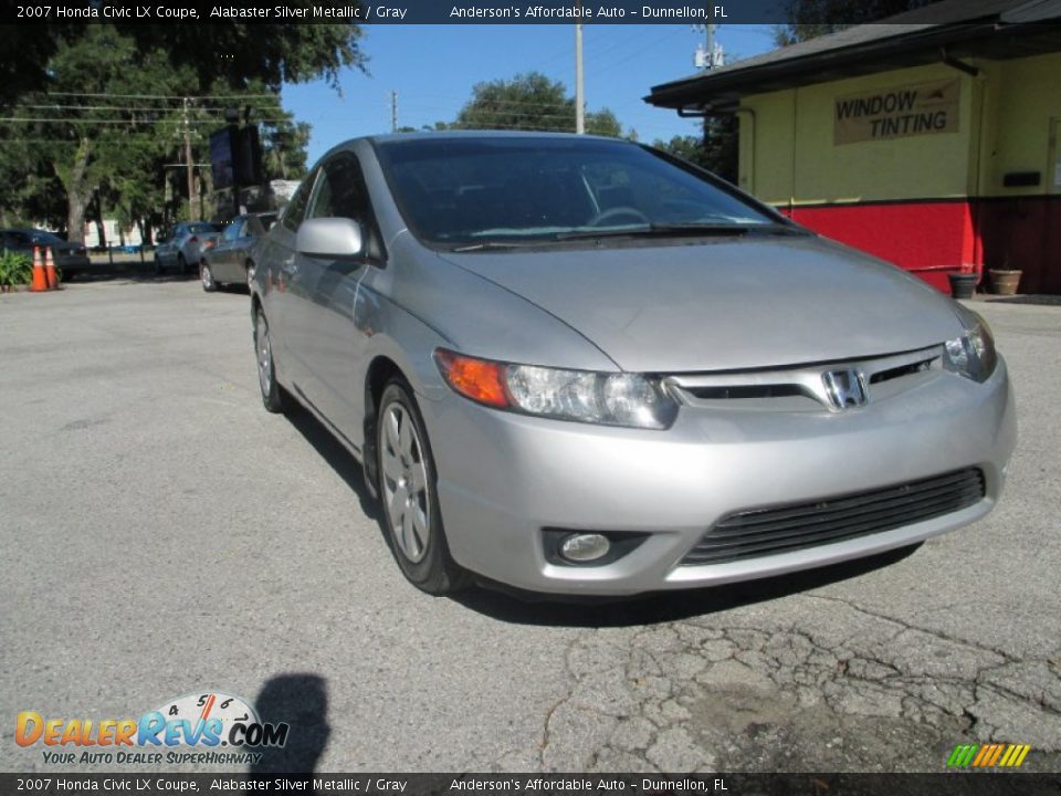 2007 Honda Civic LX Coupe Alabaster Silver Metallic / Gray Photo #1