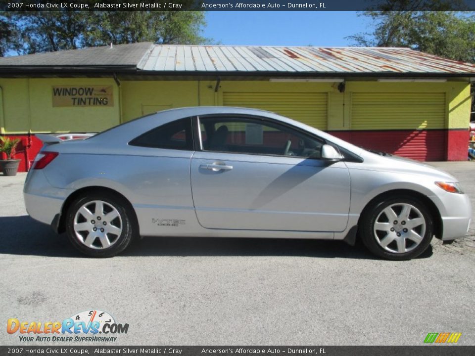 2007 Honda Civic LX Coupe Alabaster Silver Metallic / Gray Photo #2