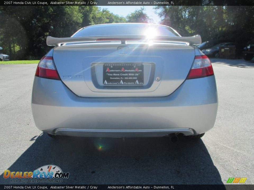 2007 Honda Civic LX Coupe Alabaster Silver Metallic / Gray Photo #4