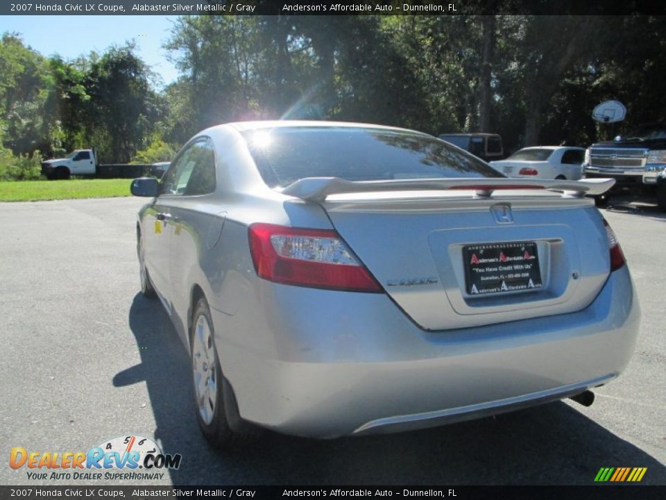 2007 Honda Civic LX Coupe Alabaster Silver Metallic / Gray Photo #5
