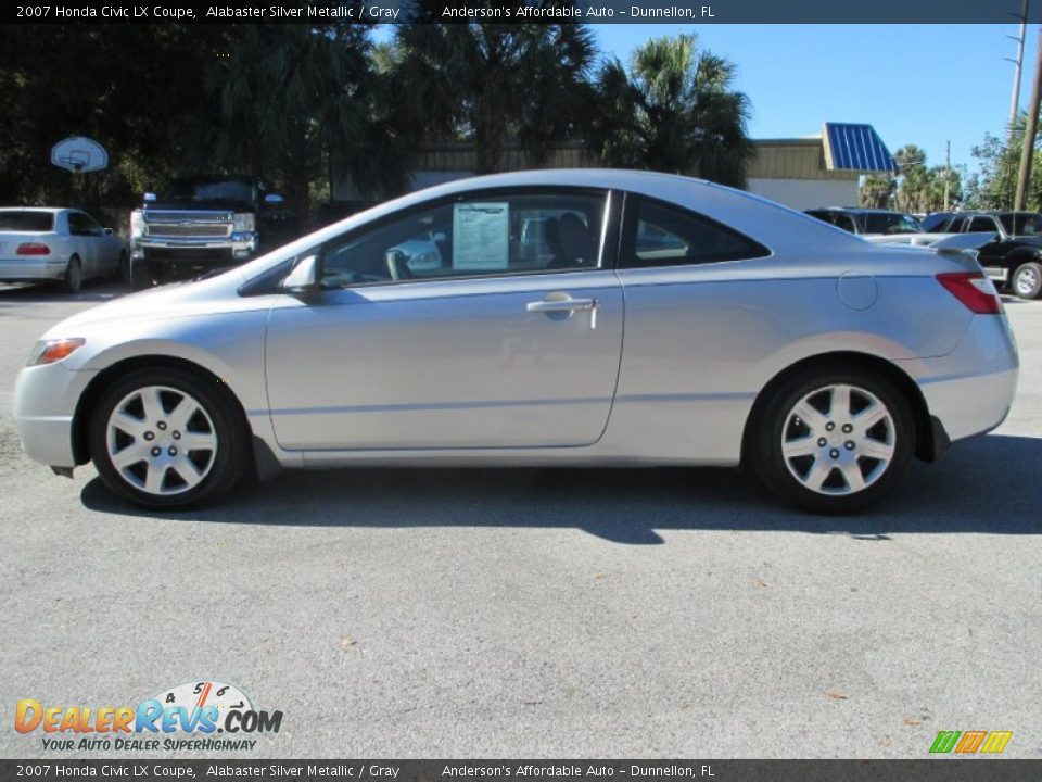 2007 Honda Civic LX Coupe Alabaster Silver Metallic / Gray Photo #6