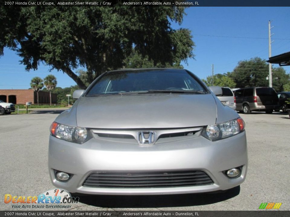 2007 Honda Civic LX Coupe Alabaster Silver Metallic / Gray Photo #8