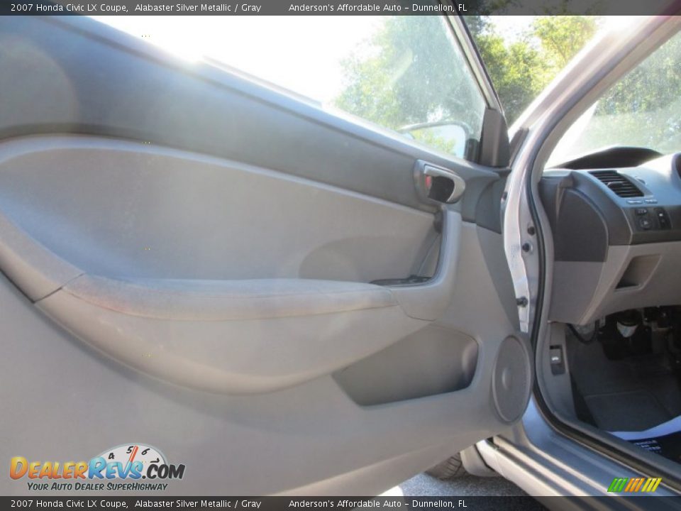 2007 Honda Civic LX Coupe Alabaster Silver Metallic / Gray Photo #9