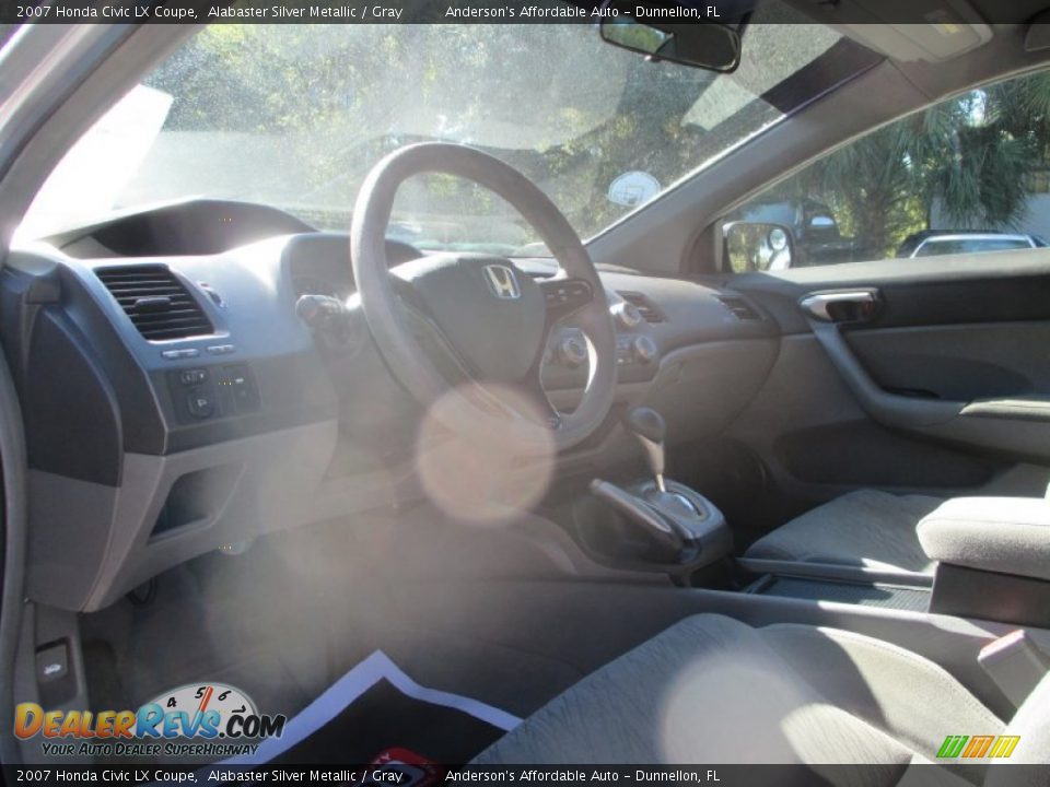2007 Honda Civic LX Coupe Alabaster Silver Metallic / Gray Photo #10