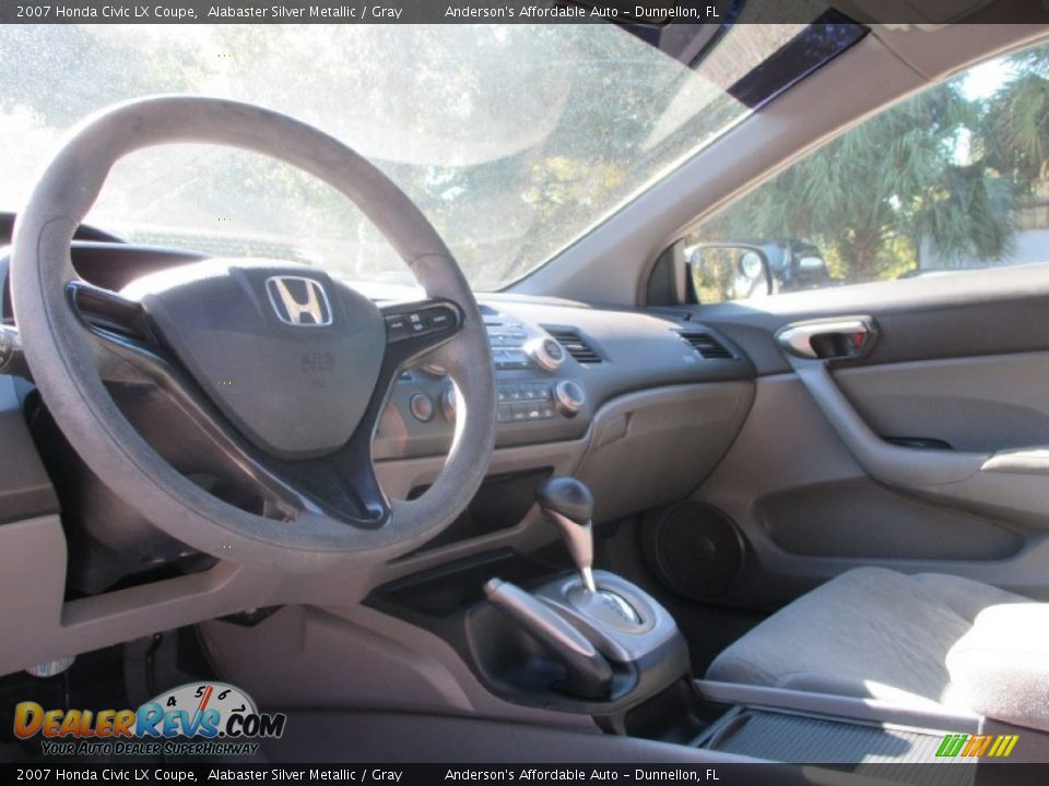 2007 Honda Civic LX Coupe Alabaster Silver Metallic / Gray Photo #11