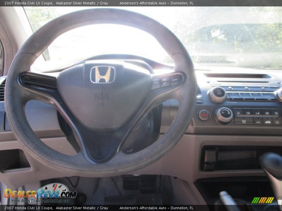 2007 Honda Civic LX Coupe Alabaster Silver Metallic / Gray Photo #12