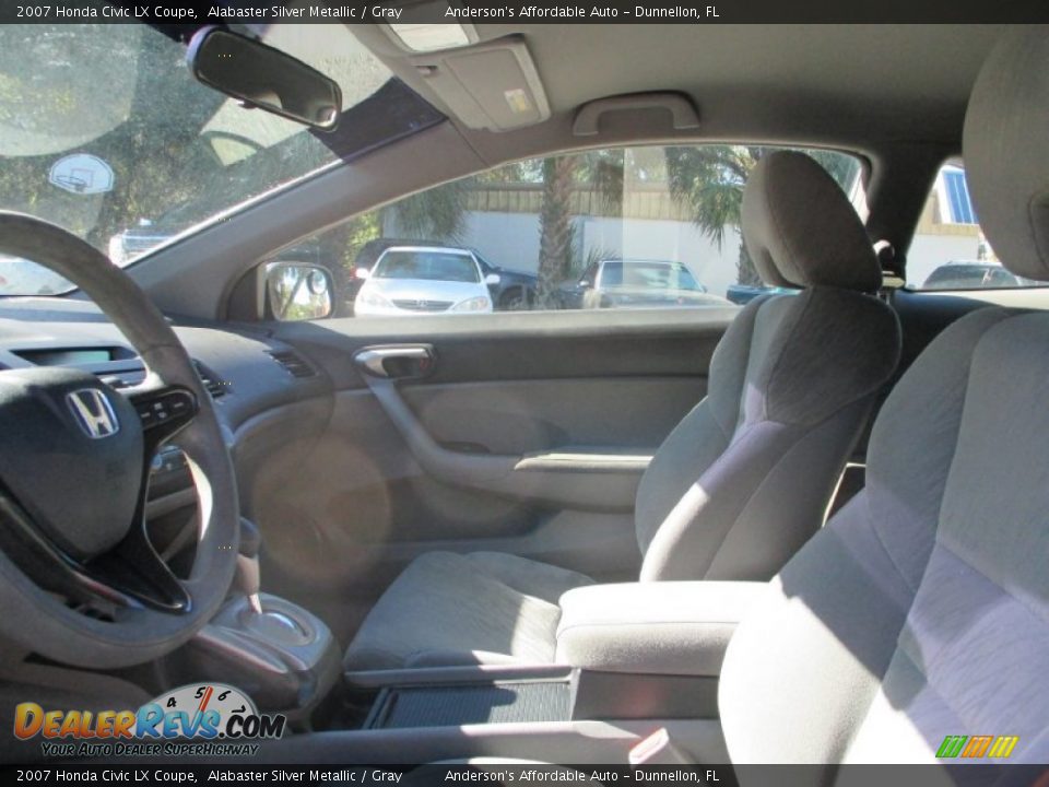 2007 Honda Civic LX Coupe Alabaster Silver Metallic / Gray Photo #14