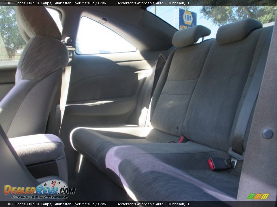 2007 Honda Civic LX Coupe Alabaster Silver Metallic / Gray Photo #15