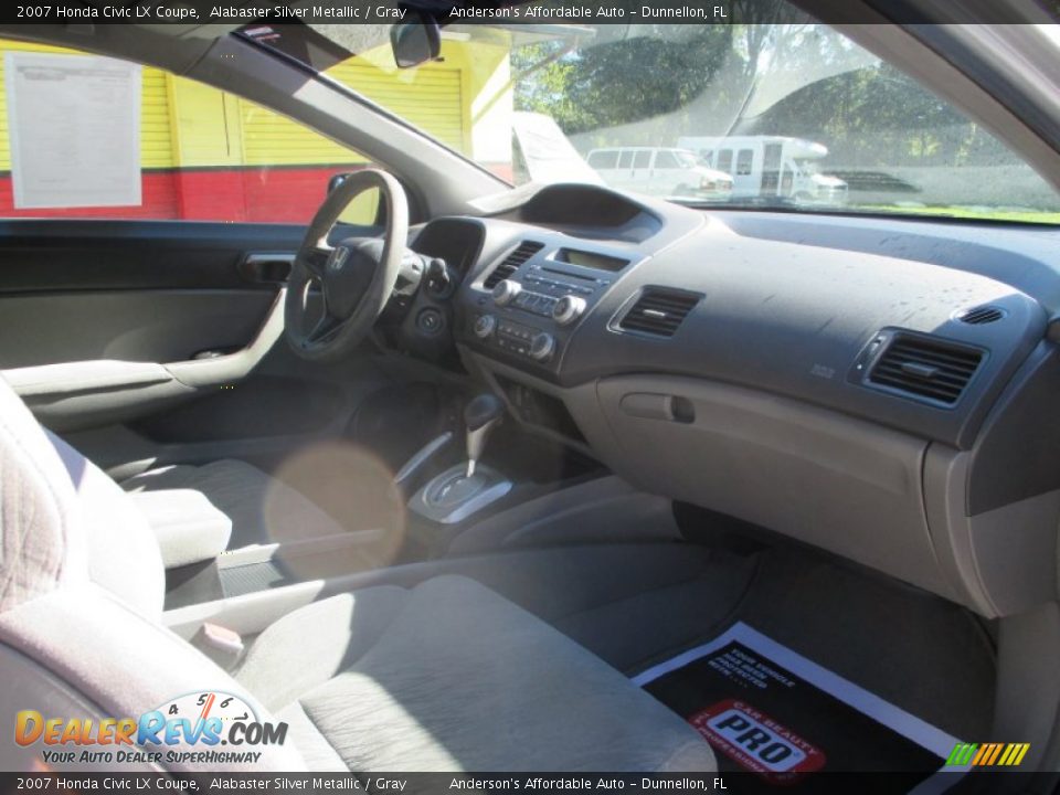 2007 Honda Civic LX Coupe Alabaster Silver Metallic / Gray Photo #16