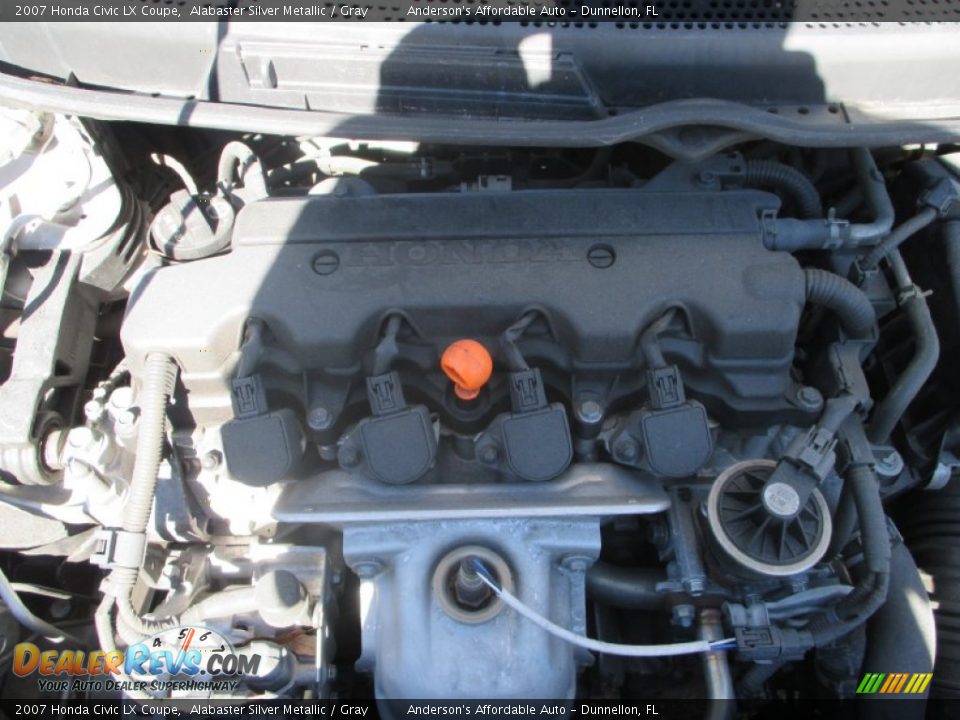 2007 Honda Civic LX Coupe Alabaster Silver Metallic / Gray Photo #19