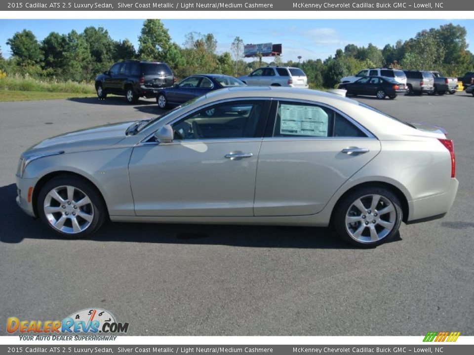 2015 Cadillac ATS 2.5 Luxury Sedan Silver Coast Metallic / Light Neutral/Medium Cashmere Photo #3