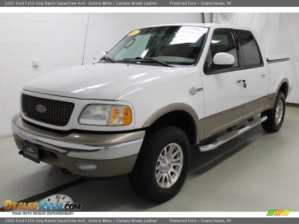 2003 Ford F150 King Ranch SuperCrew 4x4 Oxford White / Castano Brown Leather Photo #6