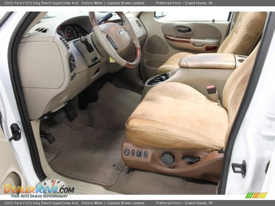 2003 Ford F150 King Ranch SuperCrew 4x4 Oxford White / Castano Brown Leather Photo #28