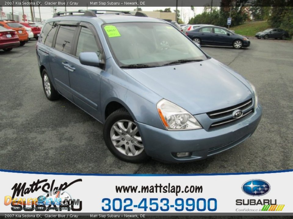 2007 Kia Sedona EX Glacier Blue / Gray Photo #1