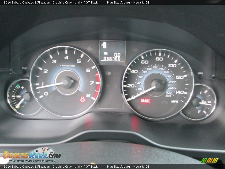 2010 Subaru Outback 2.5i Wagon Graphite Gray Metallic / Off Black Photo #26