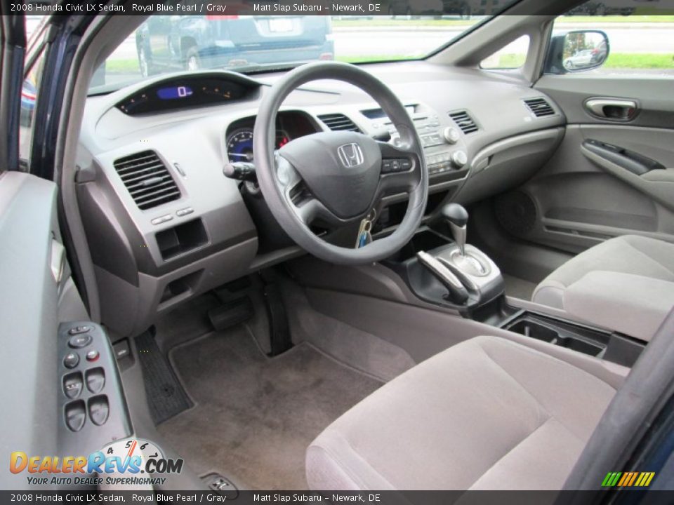 2008 Honda Civic LX Sedan Royal Blue Pearl / Gray Photo #10