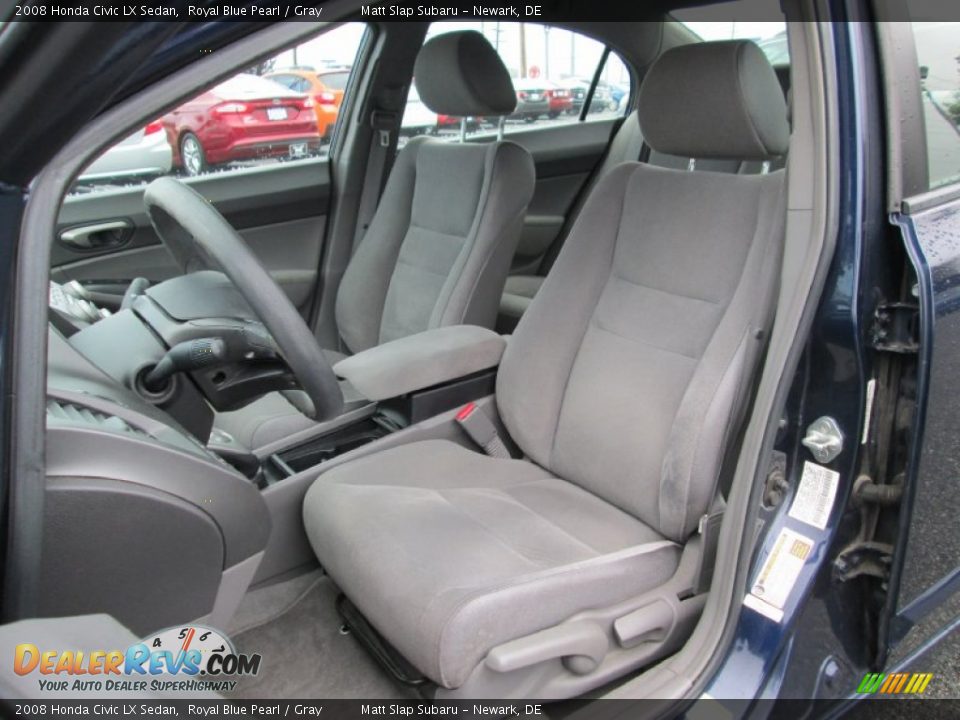 2008 Honda Civic LX Sedan Royal Blue Pearl / Gray Photo #14