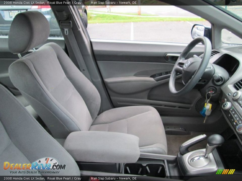 2008 Honda Civic LX Sedan Royal Blue Pearl / Gray Photo #15