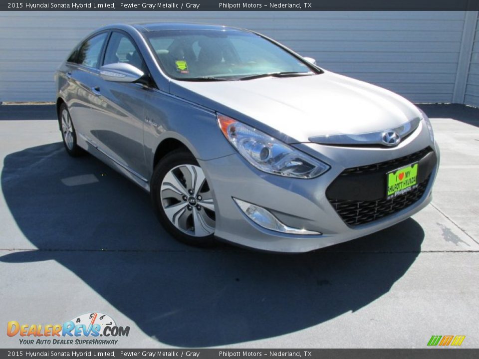 2015 Hyundai Sonata Hybrid Limited Pewter Gray Metallic / Gray Photo #2