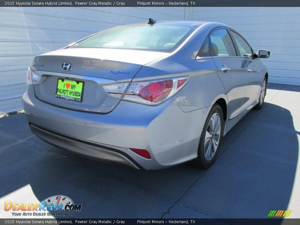 2015 Hyundai Sonata Hybrid Limited Pewter Gray Metallic / Gray Photo #4