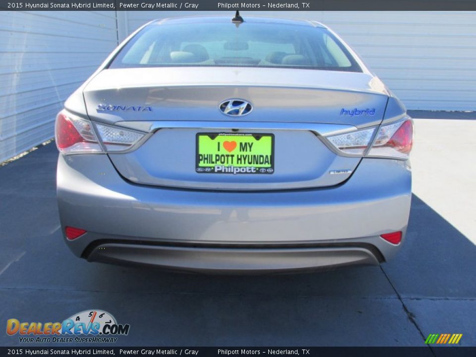 2015 Hyundai Sonata Hybrid Limited Pewter Gray Metallic / Gray Photo #5