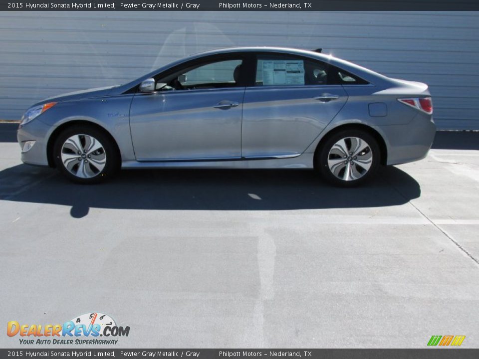 2015 Hyundai Sonata Hybrid Limited Pewter Gray Metallic / Gray Photo #6